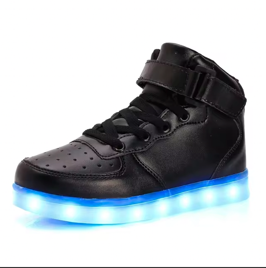 Light Up Shoes Women Black High Tops Remote Control