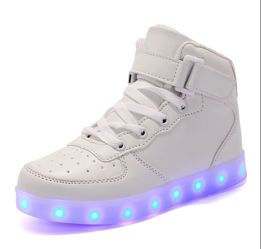 Light Up Shoes Women White High Tops