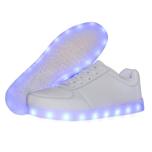 Light Up Shoes Women White Low Tops