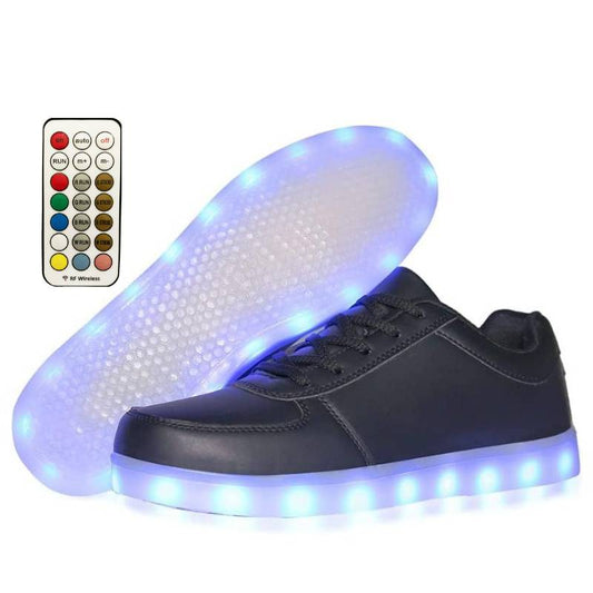 Light Up Shoes Women Black Low Tops Remote Control