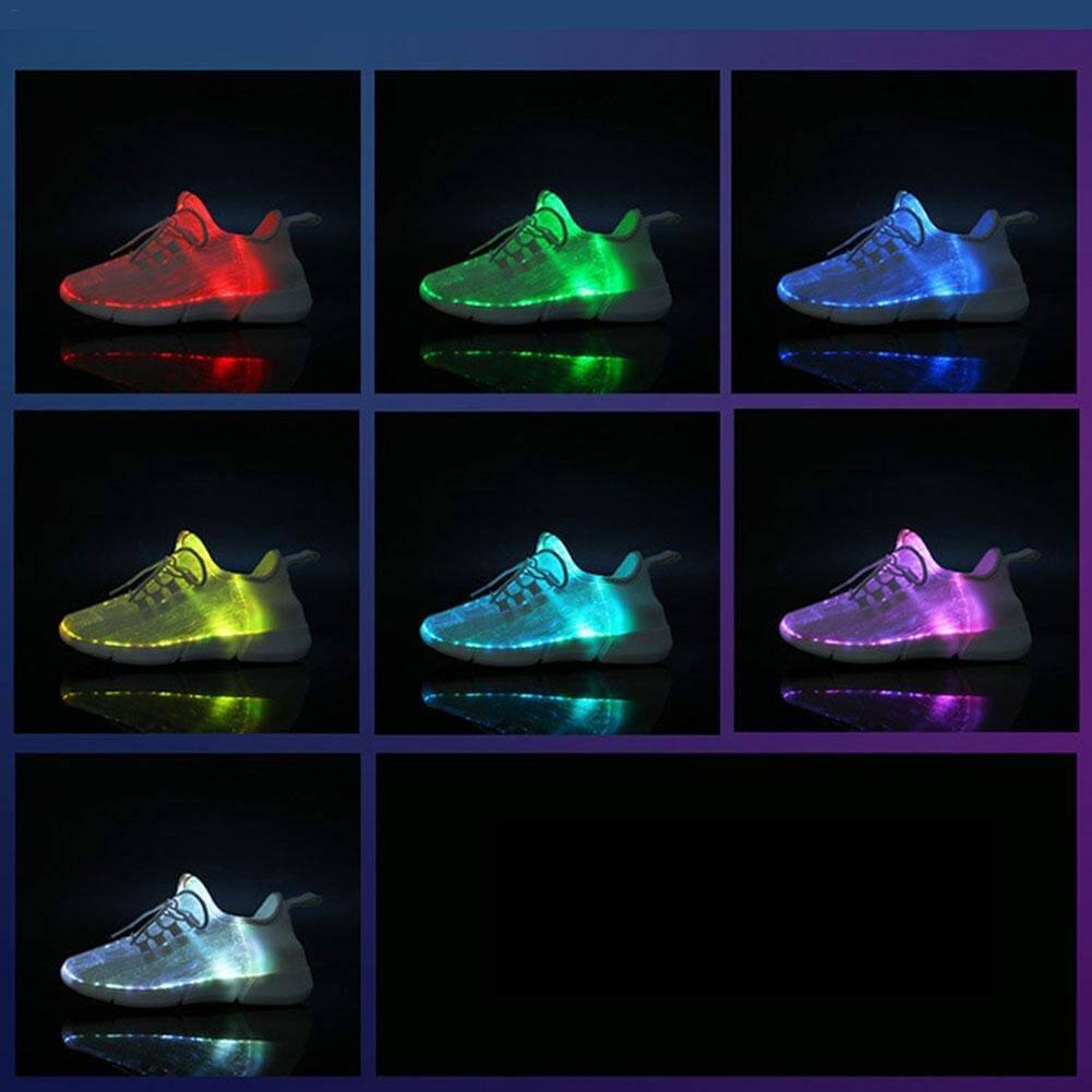 Light Up Shoes Kids Black Fiber Optics