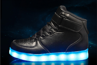 Light Up Shoes Men Black High Tops Remote Control