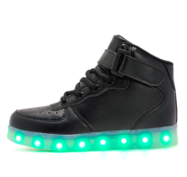 Light Up Shoes Toddler Black High Tops