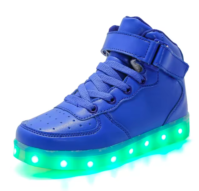 Light Up Shoes Kids Blue High Tops