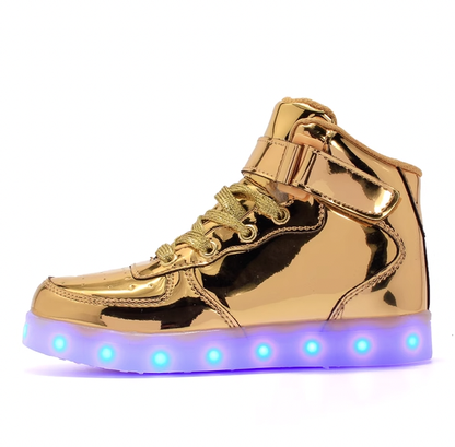 Light Up Shoes Kids Gold High Tops