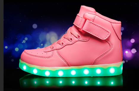 Light Up Shoes Kids Pink High Tops