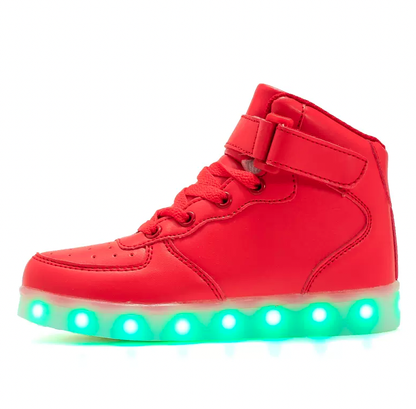 Light Up Shoes Kids Red High Tops