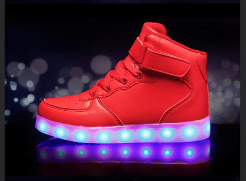 Light Up Shoes Kids Red High Tops