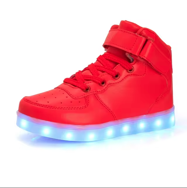 Light Up Shoes Kids Red High Tops