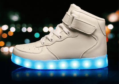 Light Up Shoes Women White High Tops Remote Control