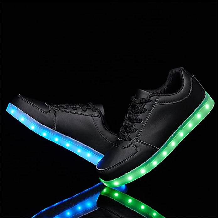 Light Up Shoes Kids Black Low Tops