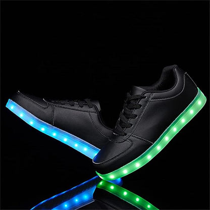 Light Up Shoes Kids Black Low Tops