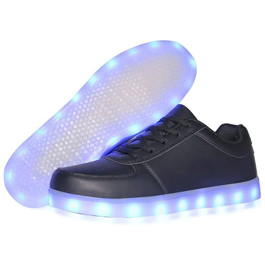 Light Up Shoes Kids Black Low Tops