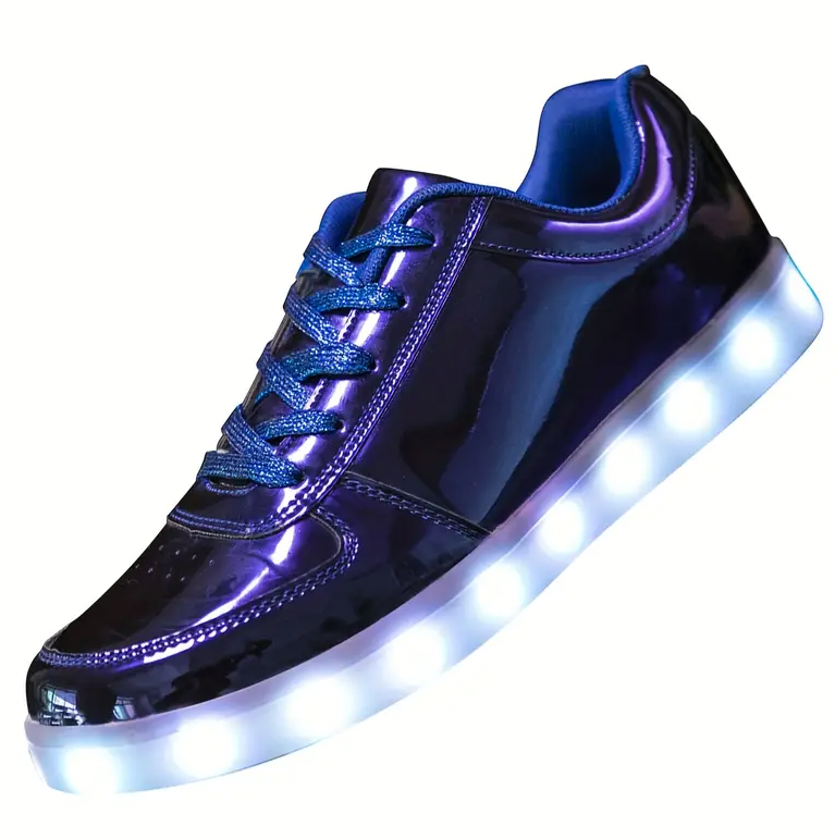 Light Up Shoes Men Blue Platinum Low Tops