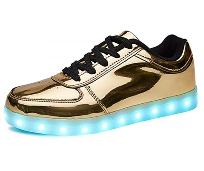 Light Up Shoes Kids Gold Low Tops