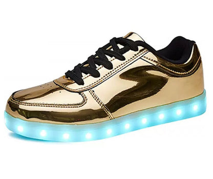 Light Up Shoes Toddler Gold Low Tops Remote Control