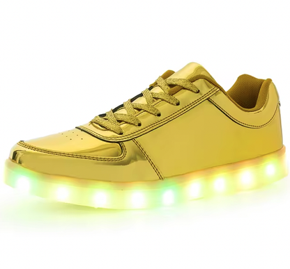 Light Up Shoes Kids Gold Low Tops