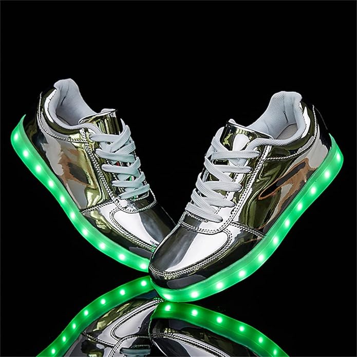 Light Up Shoes Women Silver Low Tops