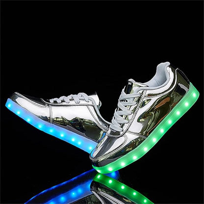 Light Up Shoes Women Silver Low Tops