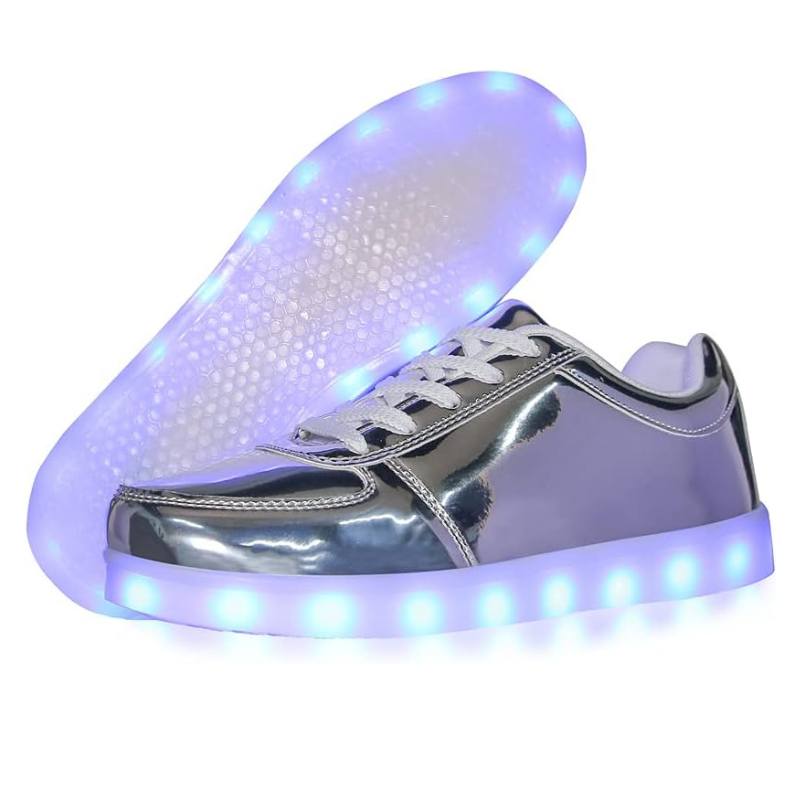 Light Up Shoes Women Silver Low Tops