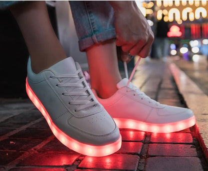 Light Up Shoes Toddler White Low Tops