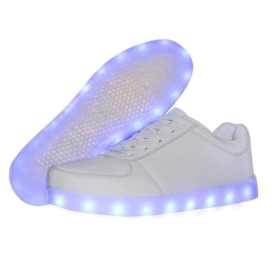 Light Up Shoes Kids White Low Tops