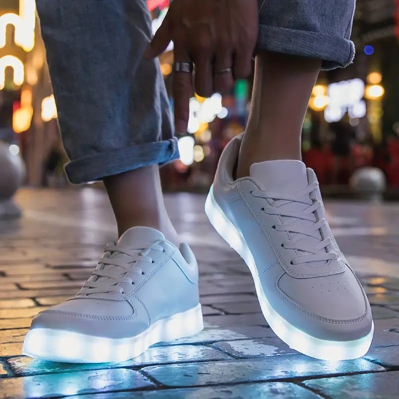 Light Up Shoes Toddler White Low Tops