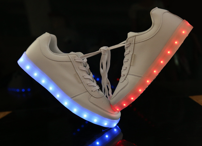 Light Up Shoes Toddler White Low Tops