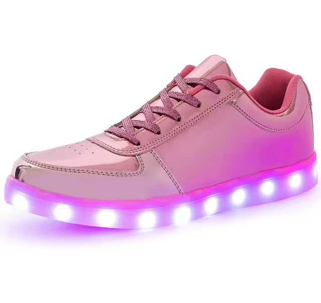 Light Up Shoes Women Pink Platinum Low Tops