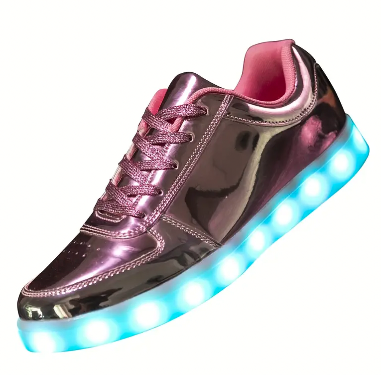 Light Up Shoes Women Pink Platinum Low Tops