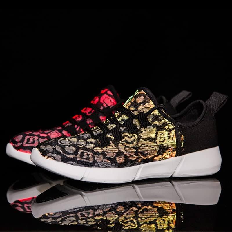 Light Up Shoes Men Black Fiber Optics