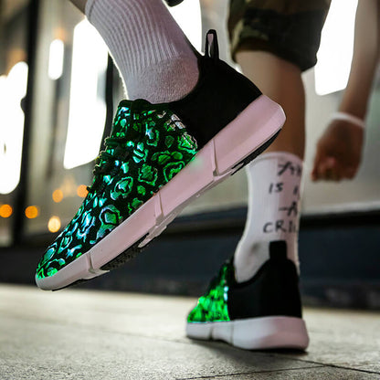 Light Up Shoes Kids Black Fiber Optics