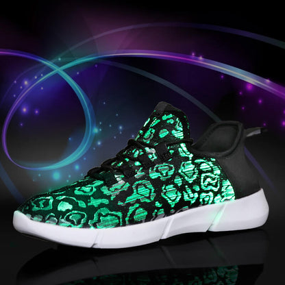 Light Up Shoes Kids Black Fiber Optics