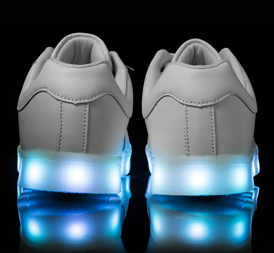 Light Up Shoes Toddler White Low Tops Remote Control