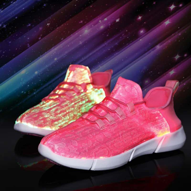 Light Up Shoes Kids Pink Fiber Optics